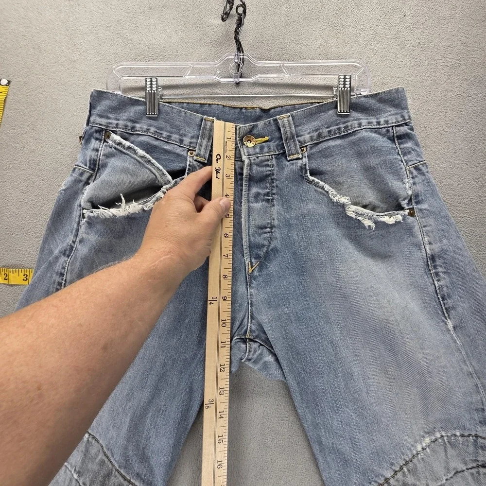 VTG Levis Engineered Jeans Mens Blue Twisted Flap Pocket Altered Hem Fits 32x30